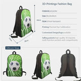 3D Ice Football School Backpacks for Kids, Set of 3