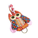 3 Pcs Owl Vintage Mini Key Case Wallet Fabric Women Key Wallets Holder
