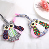 3 Pcs Owl Vintage Mini Key Case Wallet Fabric Women Key Wallets Holder