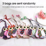 3 Pcs Owl Vintage Mini Key Case Wallet Fabric Women Key Wallets Holder