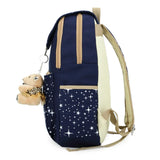 3 Pcs/set Printing Women Backpack Lightweight Canvas Backpack