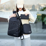3 Piece Set Men Backpack School Bag Nylon Waterproof Bookbags