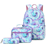 3-Piece Tie-Dye Print Backpack Set for Women