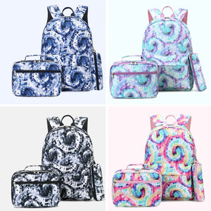 3-Piece Tie-Dye Print Backpack Set for Women