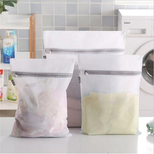 3 Size Washable Zipper Storage Bag Clothes Organizer Net Mesh Pocket