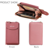 Soft Leather Wallet Crossbody Shoulder Strap Handbag for Lady Women