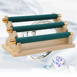 3-Tier Wooden Jewelry Display Stand Ring Holder, T-Bar Organizer Apricot