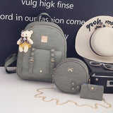 3 in 1 Women Backpack Set Large Capacity Shoulder Bag Adjustable Strap