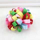 3 pcs Colorful Hair Clips Snaps Hairpins With Ribbon Bow Girls Kids Baby
