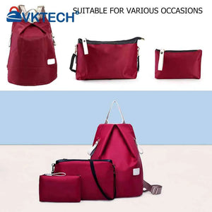 3 Pcs/Lot Women Backpack Waterproof Nylon Shoulder Bags Oxford Crossbody Bags