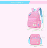 3 Pcs Bow Printed School Backpacks for Teenage Girls
