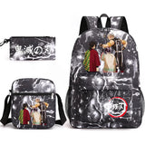 3-Piece Demon Slayer Backpack Set for Student, School, and Travel