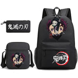 3-Piece Backpack Set Girl Student School Bag Demon Slayer