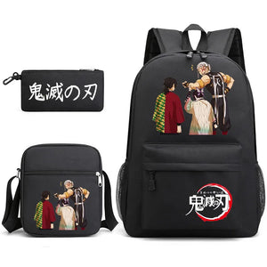 3-Piece Demon Slayer Backpack Set for Student, School, and Travel