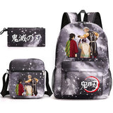 3-Piece Demon Slayer Backpack Set for Student, School, and Travel