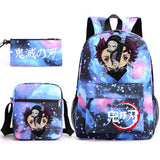 3-Piece Backpack Set Girl Student School Bag Demon Slayer
