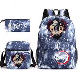3-Piece Backpack Set Girl Student School Bag Demon Slayer