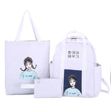 Casual Women Shoulder Bags Candy Women Backpack Multi-pocket School Bag