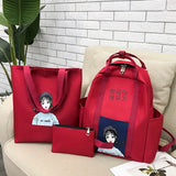 Casual Women Shoulder Bags Candy Women Backpack Multi-pocket School Bag