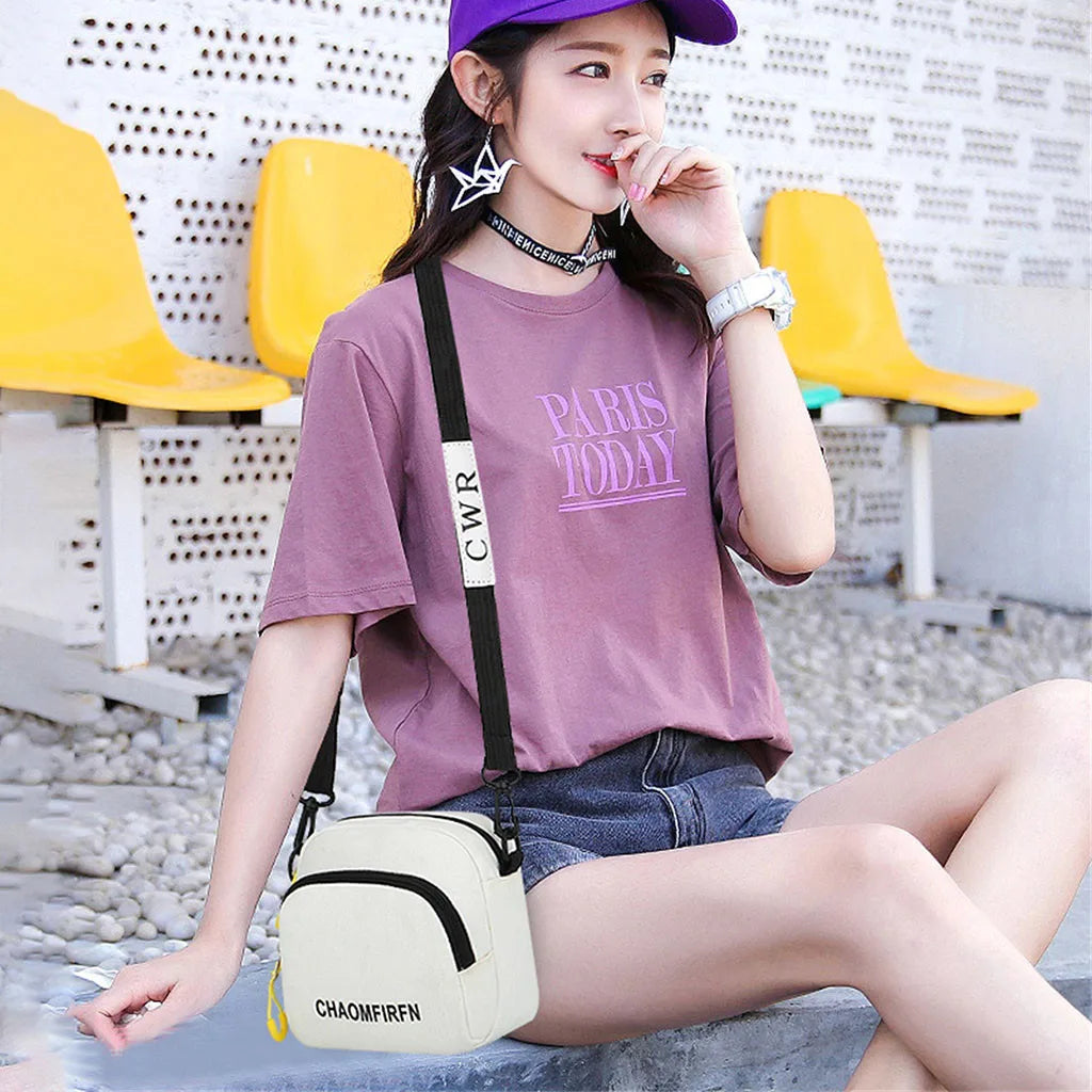 Canvas Handbag Zipper Shoulder Bag for Women