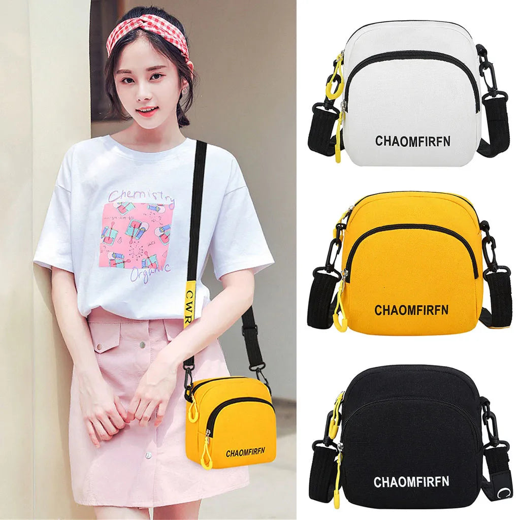 Canvas Handbag Zipper Shoulder Bag for Women