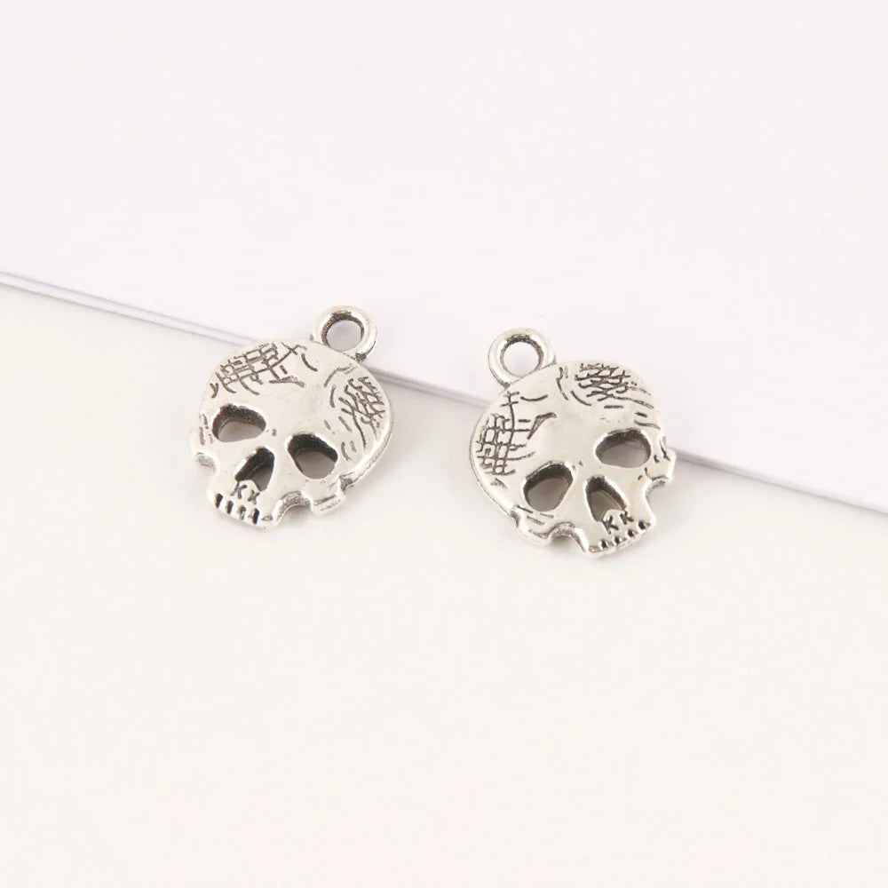 30pcs Painted Face Skull Connector Halloween Skeleton Pendant DIY Accessorie