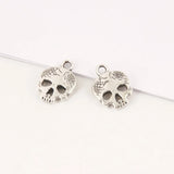 30pcs Painted Face Skull Connector Halloween Skeleton Pendant DIY Accessorie