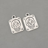 30pcs Painted Face Skull Connector Halloween Skeleton Pendant DIY Accessorie