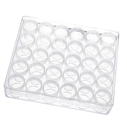 30pcs Clear Plastic Bottle Set for DIY Manicure Jewelry Storage
