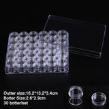 30pcs Clear Plastic Bottle Set for DIY Manicure Jewelry Storage