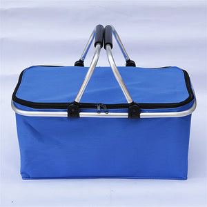 32L Insulated Cooler Bag Folding Picnic Camping Lunch Bags Storage Basket