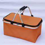 32L Insulated Cooler Bag Folding Picnic Camping Lunch Bags Storage Basket