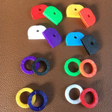 32Pcs Random Hollow Silicone Key Cap Covers Topper Key Holder Elastic Keyring