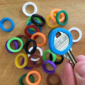 32Pcs Random Hollow Silicone Key Cap Covers Topper Key Holder Elastic Keyring