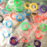 32Pcs Random Hollow Silicone Key Cap Covers Topper Key Holder Elastic Keyring