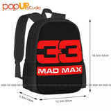Mad Maxs Verstappen Backpack Large Capacity Art Print Sports Style Bags