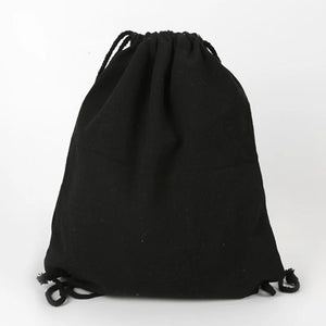 35x40cm Eco Reusable Canvas Shopping Bag with Drawstring Bundle Pockets