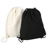 35x40cm Eco Reusable Canvas Shopping Bag with Drawstring Bundle Pockets