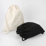35x40cm Eco Reusable Canvas Shopping Bag with Drawstring Bundle Pockets