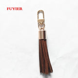 KC Leather Key Chain Long Suede Tassel Key chain Korea Style Lobster Clasp