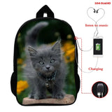 3D Animal Backpack for Women Kids School Boys Girls Cat Print Bag