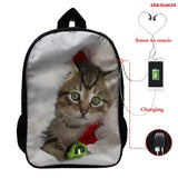 3D Animal Backpack for Women Kids School Boys Girls Cat Print Bag