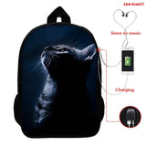 3D Animal Backpack for Women Kids School Boys Girls Cat Print Bag