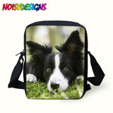 3D Animal Border Collie Print School Bags Students Small Crossbody Bag