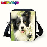3D Animal Border Collie Print School Bags Students Small Crossbody Bag