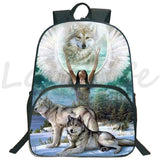 3D Lion Wolf Backpack Kids School Rucksack Casual Travel Mochila