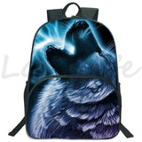 3D Lion Wolf Backpack Kids School Rucksack Casual Travel Mochila