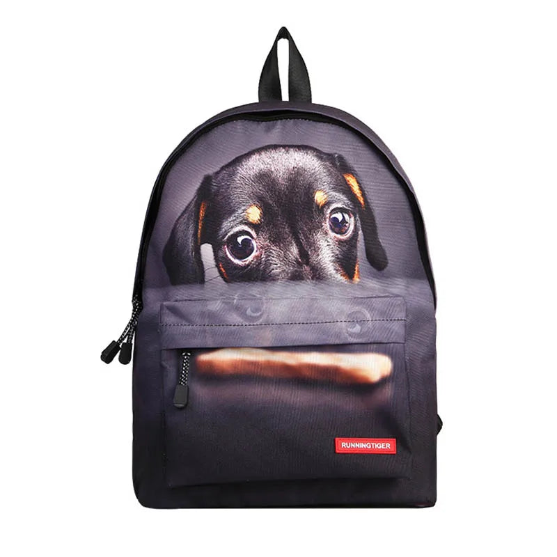 3D Animal Printed Laptop Backpack for Teenage Boys Girls School Bags