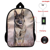 3D Animal Pug Dog Print Backpack Male Animal Backpack Travel Laptop Computer Bag