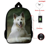 3D Animal Pug Dog Print Backpack Male Animal Backpack Travel Laptop Computer Bag